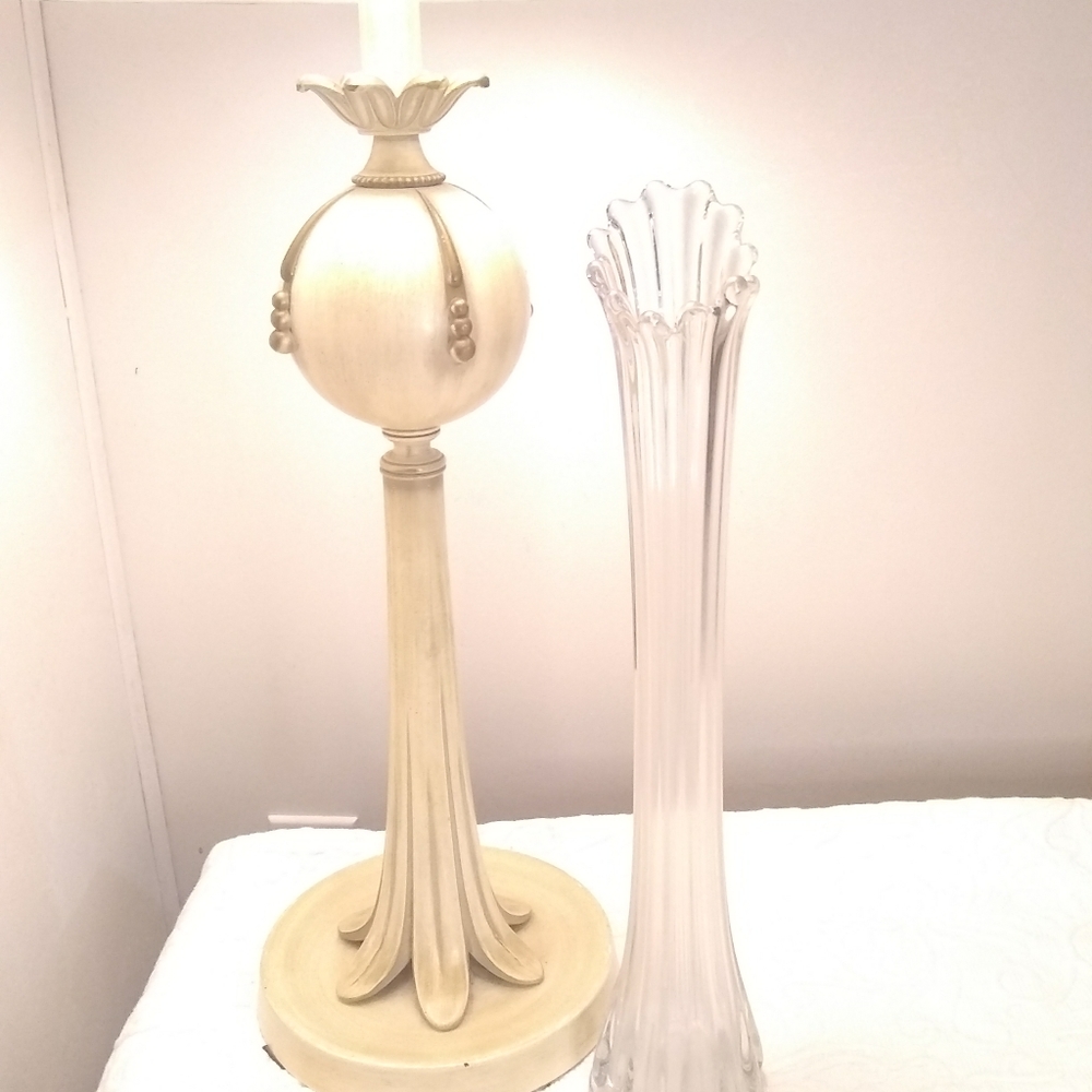 Tall clear swung bud vase